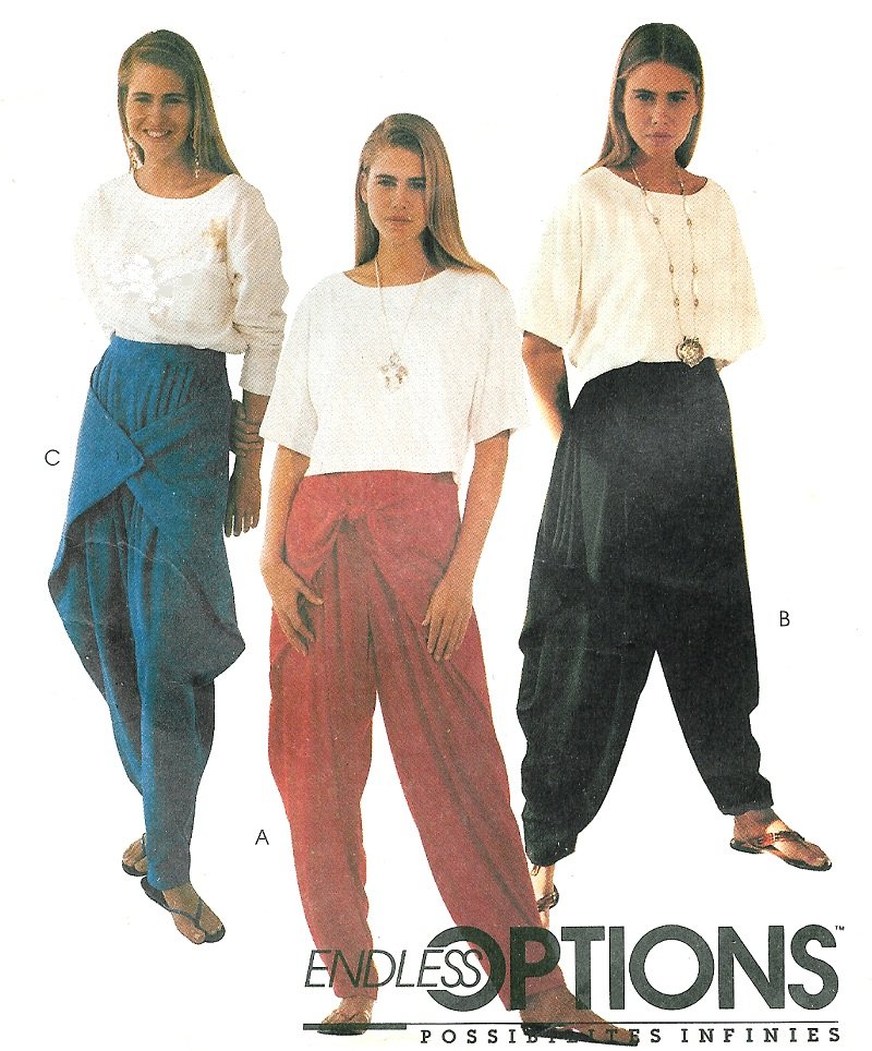 Harem Pants Sewing Pattern 14/16 Genie Baggy Tie Front Drape Boho