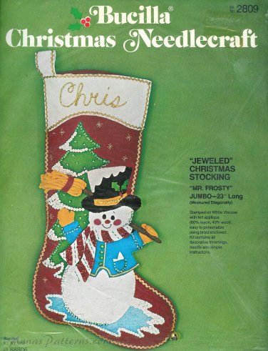 NEW!! Rare Vintage Bucilla Santa Claus Christmas Stocking Sewing Kit #3574