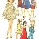 Vintage Barbie Clothes Sewing Pattern 60s Swing Shift Dress Gown Cape Mini Skirt Bell Bottom 8466