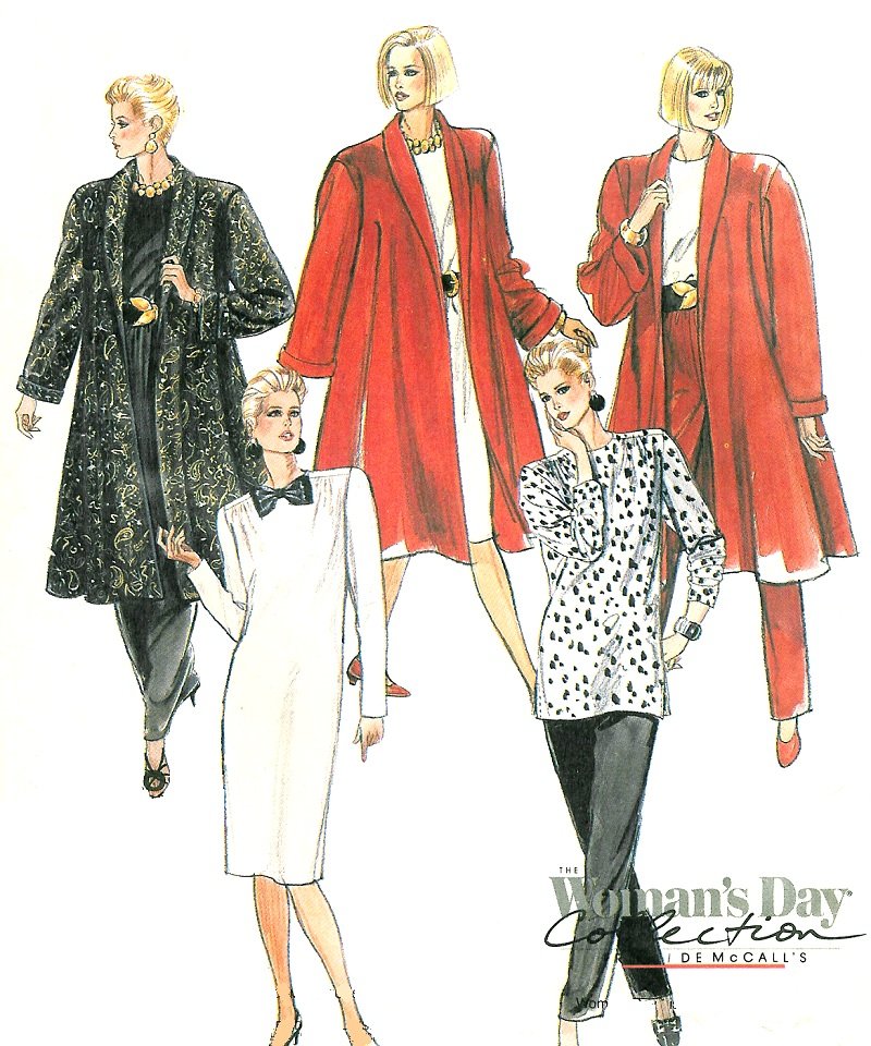 Oversize Coat Sewing Pattern 8-12 Dress Tunic Pants Flared Jacket Below