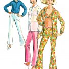 Hippie Mod Pants Top Bra Sewing Pattern Sz 12 1965 Hip Hugger Bell Bottom 6501