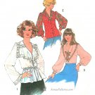 1970s Blouse Sewing Pattern Sz 10 Dressy Top Full Long Sleeves Bell Wide Collar Lace Scarf 7766