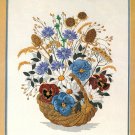 Dimensions Crewel Embroidery Kit Pansies Wildflowers 1984 Bouquet Flowers Basket 16 x 20