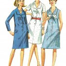 Vintage Shift Dress Sewing Pattern 20 1/2 Plus Button Step In Long Short Sleeve Sleeveless 7449