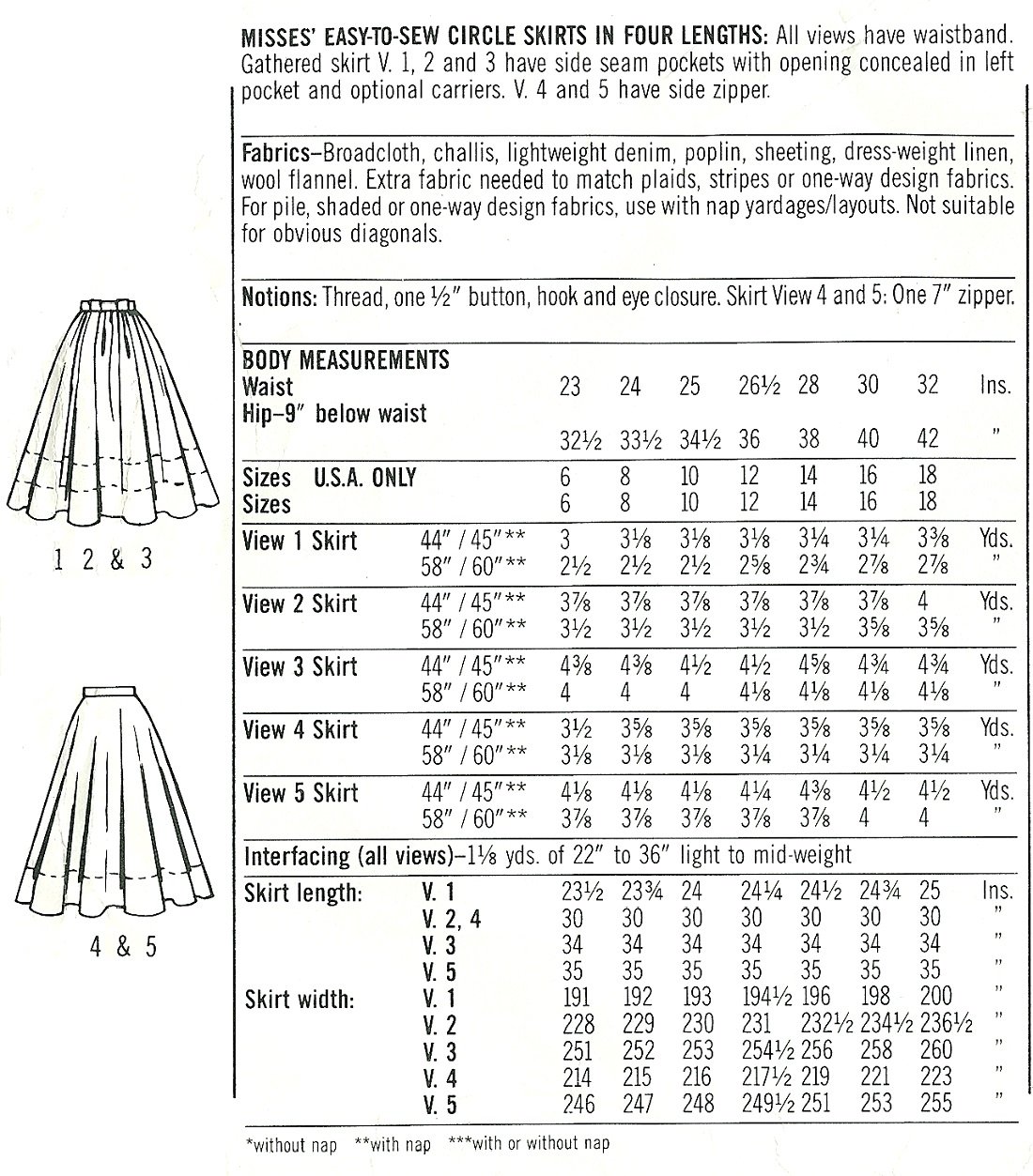 Easy Circle Skirt Sewing Pattern 1216 Full Gathered Long Short 4