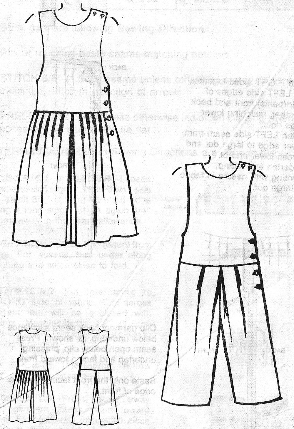 Jumper Jumpsuit Sewing Pattern 14/16 Easy Vintage Loose Sailor Boho