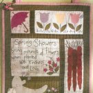 Spring Showers Quilt Block Wall Hanging Sewing Pattern Flower Carrots Tulip Umbrella 5077