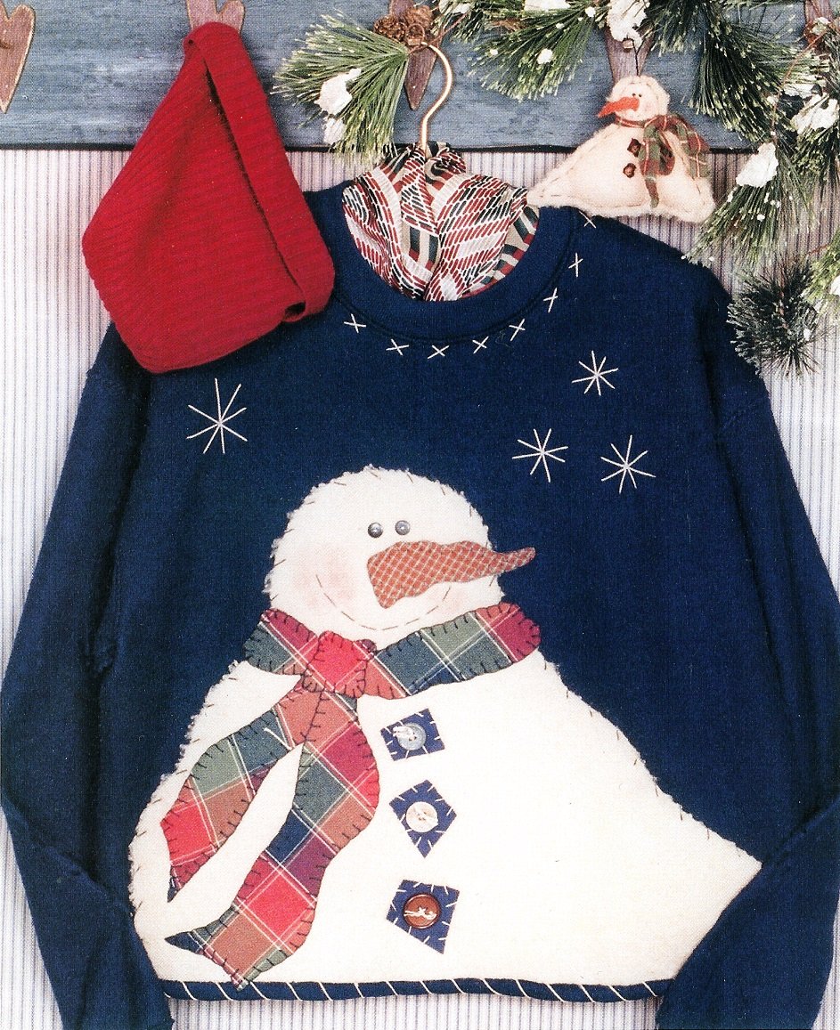 Snowman Applique Sweatshirt Sewing Pattern Winter Holiday Christmas ...