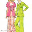 70s Pantsuit Sewing Pattern 7 Junior Bell Bottom Pant Jacket Long Short Sleeve 5642