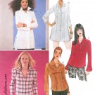 Misses Button Front Shirt Sewing Pattern 8-14 Princess Seams Bell Sleeve Tunic Dress Blouse 3340