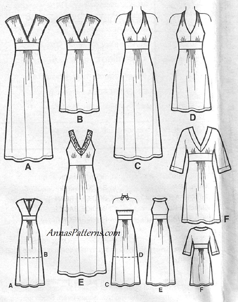 Plunge Neckline Formal Dress Sewing Pattern 614 Maxi Boho Evening