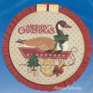 Goose Christmas Hoop Cross Stitch Kit Vintage 12 Inch French Horn Country Rustic Cabin Decor