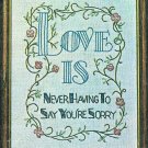 Love Is Never Having To Say You're Sorry Stamped Embroidery Kit 1975 Vogart 8 x 10 Linen