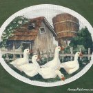 Ducks Gone A Calling Stamped Stitchery Kit Crewel Embroidery Farm Barn 10 x 8 Simplicity