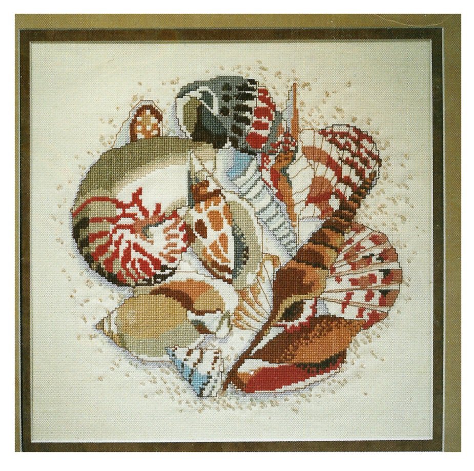 Sea Shells Beaded Cross Stitch Kit 12 x 12 Natures Window Ocean Beach