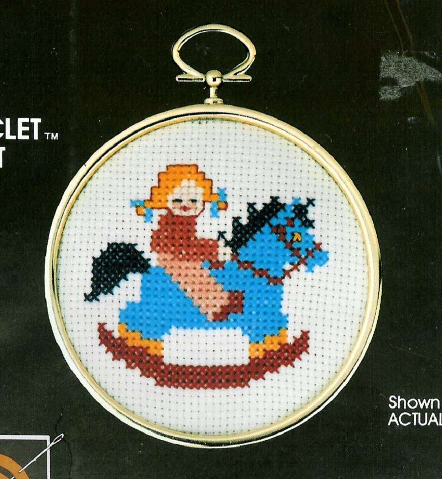 Rocking Horse Cross Stitch Kit Framed Ornament Gift Vintage Designs For The Needle