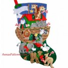 Bucilla Noahs Ark Christmas Stocking Kit Felt 18" Animals Applique Sequin 1997 Sealed