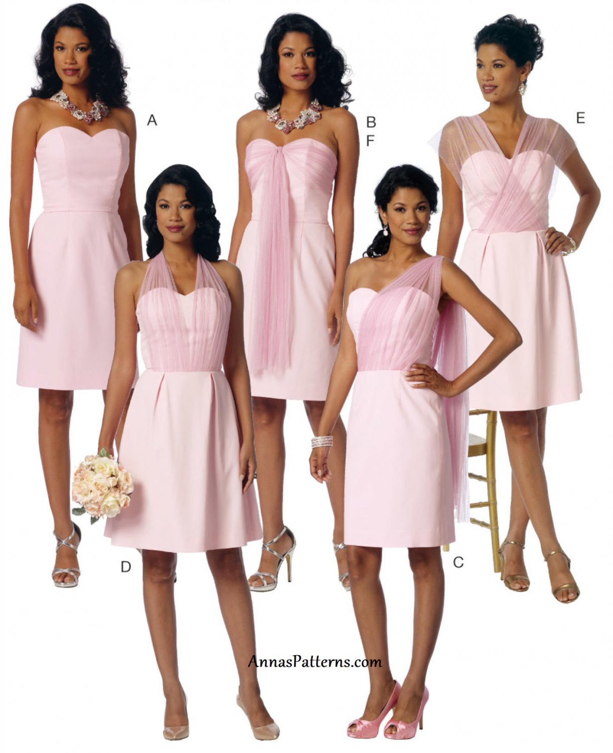 Strapless Dress Sewing Pattern 1422 Plus Sweetheart Above Knee Bridesmaid Formal 6131