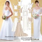 Wedding Gown Sewing Pattern 12-16 Top Skirt Train Strapless Sleeves 4131