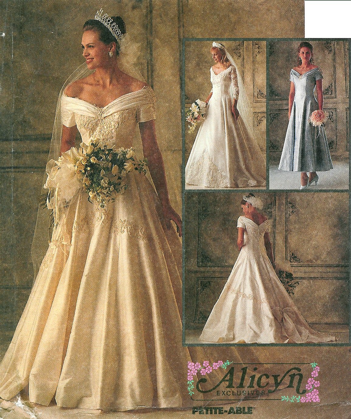 V-Neck Wedding Dress with Train PDF Sewing Pattern A-L