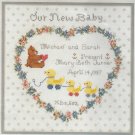 Birth Announcement Cross Stitch Kit Our New Baby 14 x 14 Needle Treasures