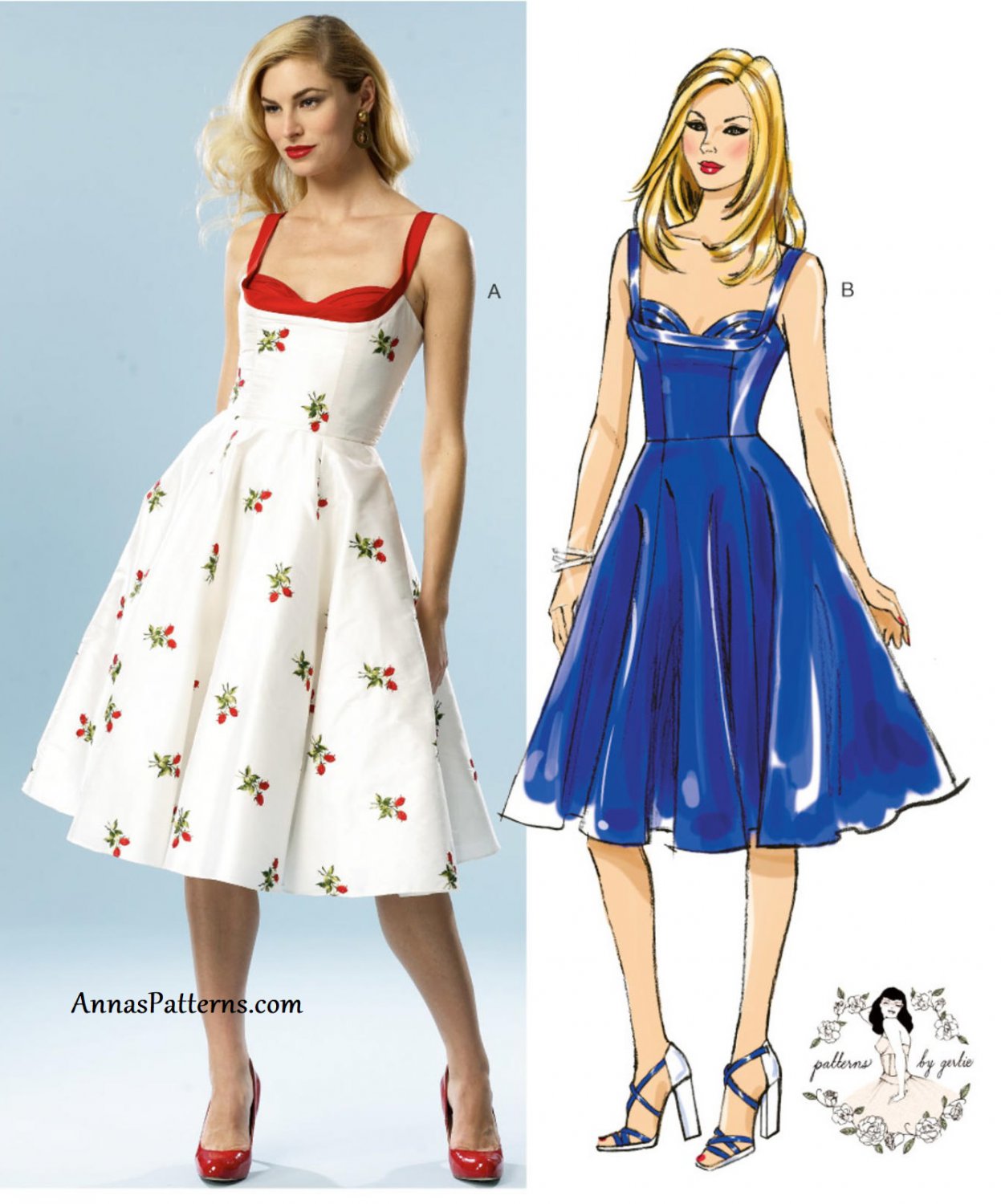 Swing Dress Sewing Pattern 1220 Plus Sundress Full Skirt 5882