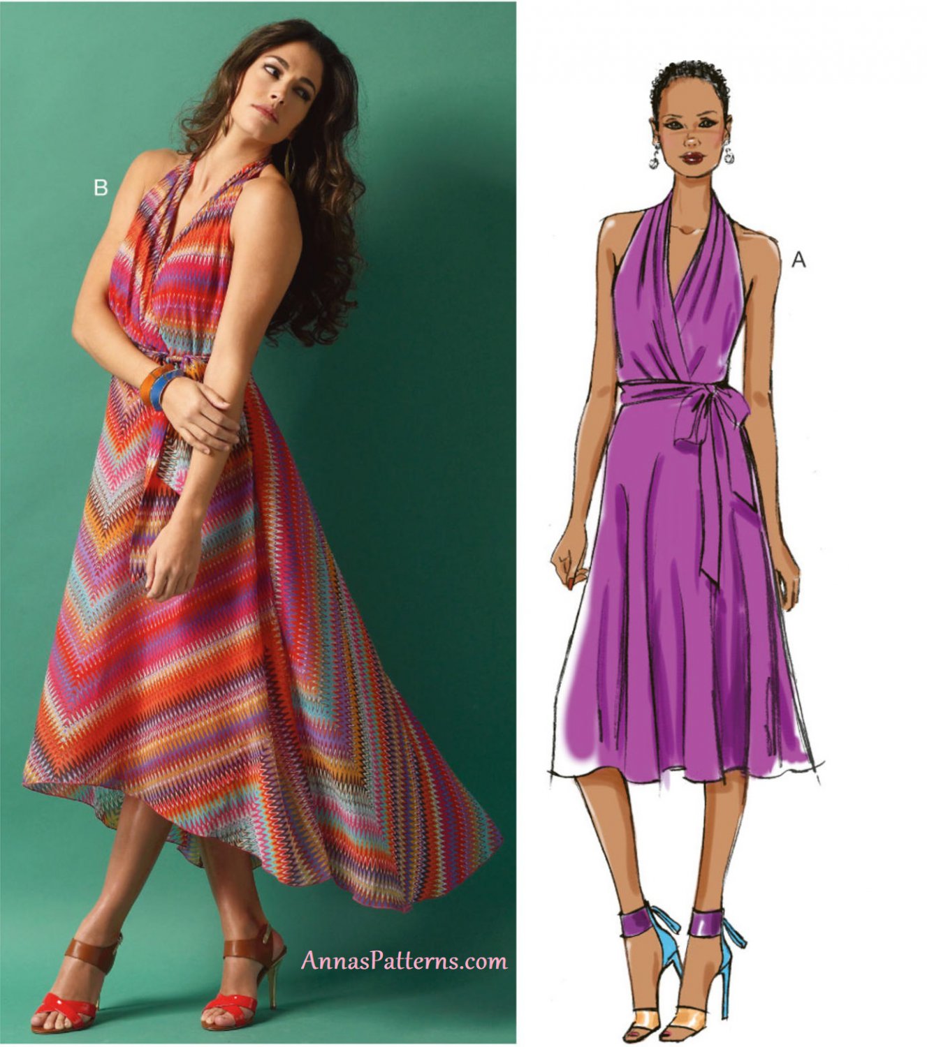 Sleeveless Dress Sewing Pattern 1422 Plus Easy Wrap Bodice Gypsy Boho 5886