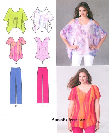 Easy Pullover Top Pants Sewing Pattern 4-26 Butterfly Loose Boho Tunic Blouse 1667