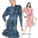 Vintage Vogue Sewing Pattern 8 10 12 Flounce Dress Disco Flapper Dolman Sleeve 7117