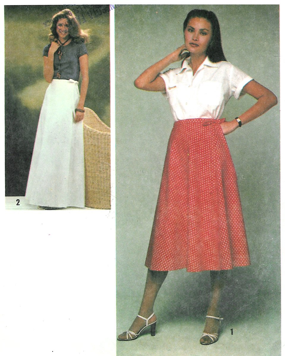 Easy Wrap Skirt Vintage Simplicity Jiffy 10 12 Knee Maxi 8860