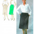 Straight Skirt Sewing Pattern Vintage Sz 12 Button Front Below Knee 9001