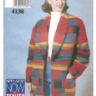 Lined Barn Jacket Sewing Pattern Easy Blanket Coat 8-12 Loose Fit 4138