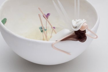 Enchanted garden Sculpture - Hand made pieces, with texto