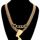 New Gold Chain Queen Nefertiti Bust Pendant Necklace Statement Egyptian Chain