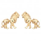 Gold Lion 2 Part Earrings Leo Lion 2 Stud Earrings Lion of Judah Pin Post