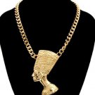 New Gold Chain Nefertiti Bust Pendant Necklace Statement Necklace Egyptian