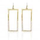 Gold Square Pearl Earrings Statement Pearl Earrings Dangle Gold Earrings 4'
