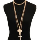 Gold Chain Cross Necklace Multi Layer Chain Cross Necklace Pearl Cross Necklace