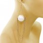 Gold Chain Pearl Earrings Drop Chain Earrings Gold Earrings Big Pearl 6 inches