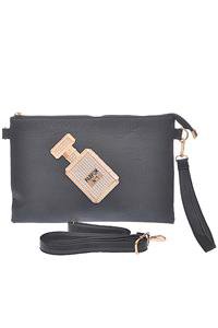 Faux Leather Perfume Bottle Clutch Purse Black Clutch Handbag Black Purse
