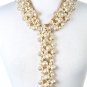 Long Cluster Pearl Necklace Earrings Set Statement Pearl Necklace Cream Pearls
