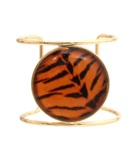 Gold Wide Cuff Bracelet Tiger Print Cuff Bracelet Tiger Print Stone Bracelet