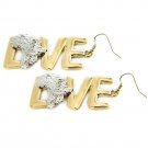 Gold Love Africa Earrings Silver Africa Love Earrings Statement Earrings 3"