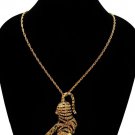 New Gold Rope Chain Bling Tiger Necklace Tiger Pendant Necklace Animal Necklace