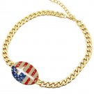 American Flag Cross Necklace Gold Chain Necklace Cross Necklace Flag Necklace