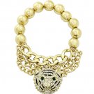 Gold Tiger Chain Bracelet Gold Bracelet Animal Lion Bead & Chain Bracelet