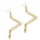 Gold Chain Arrow Earrings Chain Earrings Chain Spike Earrings 3.5 inches Hip Hop