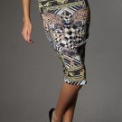 Chain Baroque Leopard Skirt Sublimation Style Animal Print Skirt Midi Pencil