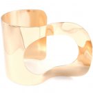Gold Funky Geometric Cuff Bracelet Wide Gold Bracelet 2 inches Wide Gold Bangle