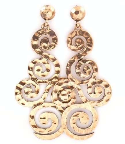 Gold Baroque Earrings Filigree Earrings Swirl Earrings Gold Earrings 3 inches